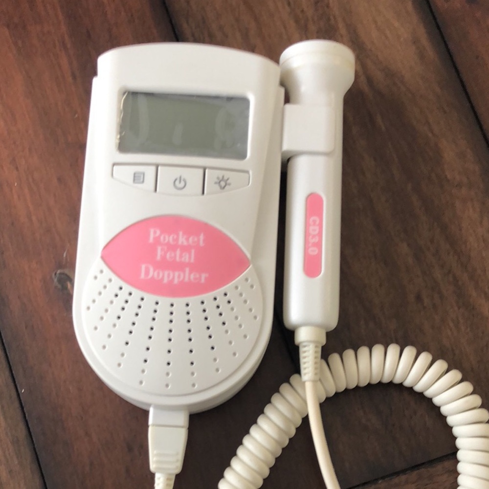 Pocket Fetal Doppler 3.0. Works great. Not intended to replace dr appointments.